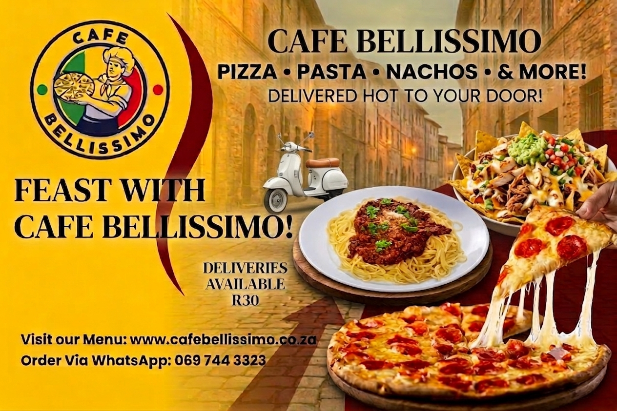 Cafe Bellissimo Kleinmond, Pizza, Pasta, Nachos, Curry, Ice Cream